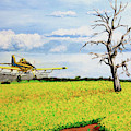 Air Tractor Spraying Canola Fields Painting by Karl Wagner Air Tractor Spraying Canola Fields Painting by Karl Wagner
