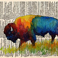 American Buffalo III on Vintage Dictionary Painting by Hailey E Herrera American Buffalo III on Vintage Dictionary Painting by Hailey E Herrera