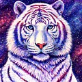 Among the Stars - Cosmic White Tiger Painting by Rebecca Wang Among the Stars - Cosmic White Tiger Painting by Rebecca Wang