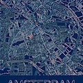 Amsterdam Blueprint City Map by HELGE Art Gallery Amsterdam Blueprint City Map by HELGE Art Gallery