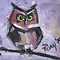 Annoyed Little Owl Painting by Roxy Rich Annoyed Little Owl Painting by Roxy Rich