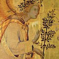 Annunciation. Detail the Angel of the Annunciation. Painting by Simone Martini -c 1284-1344- Annunciation. Detail the Angel of the Annunciation. Painting by Simone Martini -c 1284-1344-
