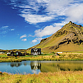 Arnarstapi Amtmansshus and Mount Stapafell, Iceland Photograph by Lyl Dil Creations Arnarstapi Amtmansshus and Mount Stapafell, Iceland Photograph by Lyl Dil Creations