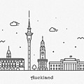 Auckland Cityscape Travel Poster by Inspirowl Design Auckland Cityscape Travel Poster by Inspirowl Design