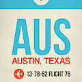 AUS Austin Luggage Tag I Digital Art by Naxart Studio AUS Austin Luggage Tag I Digital Art by Naxart Studio