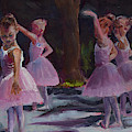 Ballerinas Under the Trees - Dancing Painting by Jan Dappen
