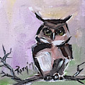 Barn Owl on a Branch Painting by Roxy Rich Barn Owl on a Branch Painting by Roxy Rich