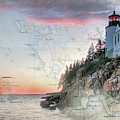 Bass Harbor lighthouse on a chart Photograph by Jeff Folger Bass Harbor lighthouse on a chart Photograph by Jeff Folger