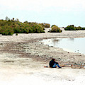 Beach Goers-The Salton Sea in Digital Watercolor by Colleen Cornelius Beach Goers-The Salton Sea in Digital Watercolor by Colleen Cornelius