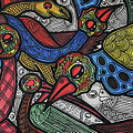 Bird Conference By Muktair Oladoja Painting by Muktair Oladoja