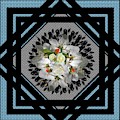 Blue Grey Floral Framed for Pillows Digital Art by Delynn Addams Blue Grey Floral Framed for Pillows Digital Art by Delynn Addams
