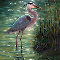Blue Heron Painting by Lynne Pittard Blue Heron Painting by Lynne Pittard