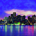 Boston, Panorama - 14 Painting by AM FineArtPrints Boston, Panorama - 14 Painting by AM FineArtPrints