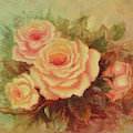 Cluster of Soft Pink Roses. Painting by Lynne Pittard Cluster of Soft Pink Roses. Painting by Lynne Pittard