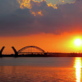 Bridge Opening at Sunset Photograph by Linda Stern Bridge Opening at Sunset Photograph by Linda Stern