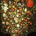 Brueghel the Elder, jan Flowers in a Wooden Vessel, 1606 - 1607. Painting. Oil on wood. Height. Painting by Jan Brueghel the Elder -1568-1625- Brueghel the Elder, jan Flowers in a Wooden Vessel, 1606 - 1607. Painting. Oil on wood. Height. Painting by Jan Brueghel the Elder -1568-1625-