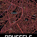 Brussels City Map by HELGE Art Gallery Brussels City Map by HELGE Art Gallery