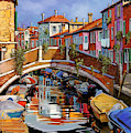 Burano e i colori Painting by Guido Borelli Burano e i colori Painting by Guido Borelli