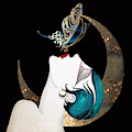 Butterfly Kiss French Art Deco Woman Remix Painting by Tina Lavoie Butterfly Kiss French Art Deco Woman Remix Painting by Tina Lavoie
