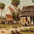 Cabin Scene Painting by William Aiken Walker