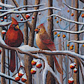 Cardinals Painting by Mindy Huntress Cardinals Painting by Mindy Huntress