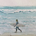Carmel Surfer Painting by Luisa Millicent Carmel Surfer Painting by Luisa Millicent