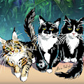 Cats Digital Art by Maria Rabinky Cats Digital Art by Maria Rabinky