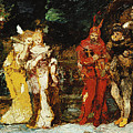 Characters On A Deck With Faust And Mephisto; Personnages Sur Une Terrasse Avec Fauste Et Mephisto, C.1875-1880 Painting by Adolphe Joseph Thomas Monticelli