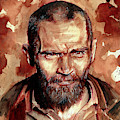 CHARLES MANSON port dry blood Painting by Ryan Almighty CHARLES MANSON port dry blood Painting by Ryan Almighty