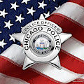 Chicago Police Department Badge - C P D Police Officer Star over American Flag Digital Art by Serge Averbukh Chicago Police Department Badge - C P D Police Officer Star over American Flag Digital Art by Serge Averbukh