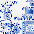Chinoiserie Blue and White Birds in Flowering Tree and Pagoda Painting by Audrey Jeanne Roberts Chinoiserie Blue and White Birds in Flowering Tree and Pagoda Painting by Audrey Jeanne Roberts