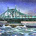 City Island Bridge Winter Painting by Marguerite Chadwick-Juner City Island Bridge Winter Painting by Marguerite Chadwick-Juner