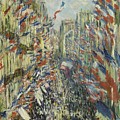 CLAUDE MONET La rue Montorgueil a Paris. Fete du 30 juin 1878. Date/Period 1878. Painting. Painting by Claude Monet CLAUDE MONET La rue Montorgueil a Paris. Fete du 30 juin 1878. Date/Period 1878. Painting. Painting by Claude Monet