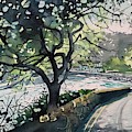Cliff Road - Salcombe Painting by Luisa Millicent Cliff Road - Salcombe Painting by Luisa Millicent