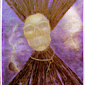Compelling Communications with a Large Golden Obsidian Skull Painting by Feather Redfox Compelling Communications with a Large Golden Obsidian Skull Painting by Feather Redfox