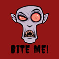 Creepy Vampire Cartoon with Bite Me Text Digital Art by John Schwegel Creepy Vampire Cartoon with Bite Me Text Digital Art by John Schwegel