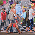 Crosswalk Crowd Painting by Kevin Hughes Crosswalk Crowd Painting by Kevin Hughes