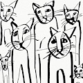 Curious Cats- Art by Linda Woods by Linda Woods Curious Cats- Art by Linda Woods by Linda Woods