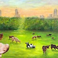 Curious Cow Painting by Deborah Naves Curious Cow Painting by Deborah Naves