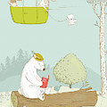 Cute bears and rabbits whimsical Art for Kids Painting by Matthias Hauser Cute bears and rabbits whimsical Art for Kids Painting by Matthias Hauser