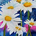 Daisies in Navy Painting by Ann Frederick Daisies in Navy Painting by Ann Frederick