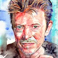 David Bowie Portrait Painting by Suzann Sines David Bowie Portrait Painting by Suzann Sines