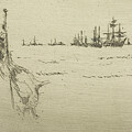 Dipping The Flag, From A Set Of Twelve Etchings Entitled The Naval Review, 1887 Etching Painting by James Abbott Mcneill Whistler