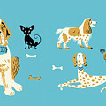 Dogs Drawing by CSA Images Dogs Drawing by CSA Images