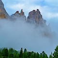 Dolomite Spires in the morning mist Photograph by Leslie Struxness Dolomite Spires in the morning mist Photograph by Leslie Struxness