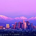 Downtown Los Angeles In Winter Framed Print By Andrew Kennelly