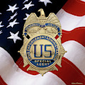 Drug Enforcement Administration - D E A Special Agent Badge over American Flag Digital Art by Serge Averbukh Drug Enforcement Administration - D E A Special Agent Badge over American Flag Digital Art by Serge Averbukh