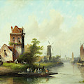 Dutch Landscape With Windmill by Jacob Jan Coen Raad Spohler Dutch Landscape With Windmill by Jacob Jan Coen Raad Spohler