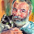 Ernest Hemingway Portrait Painting by Suzann Sines Ernest Hemingway Portrait Painting by Suzann Sines