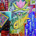 Evening by the Pond Mixed Media by Mimulux Patricia No Evening by the Pond Mixed Media by Mimulux Patricia No